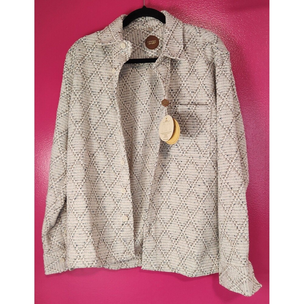 Common People Granby Luxe Hybrid Overshirt Diamond Print Men's Small NWT
